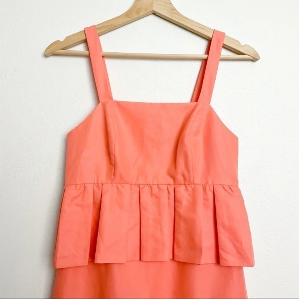 J. Crew Coral Peplum Waist Dress knee Length 2